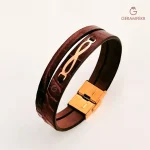دستبند-چرم-و-طلا-طرح-بینهایت-کد-5
