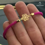 دستبند-مارشال-با-پلاک-طلای-گل