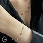 گردنبند و دستبند طلای 5 گوی تراش