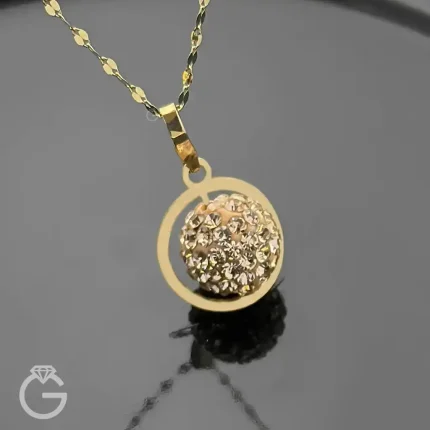 آویز طلای سواروسکی رز گلد