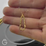 آویز طلای اشک طرح دار کد 34027