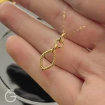 آویز طلای لوزی زنجیری کد 34141