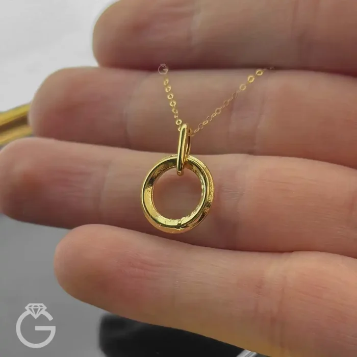آویز طلای گرد ساده کد 33927