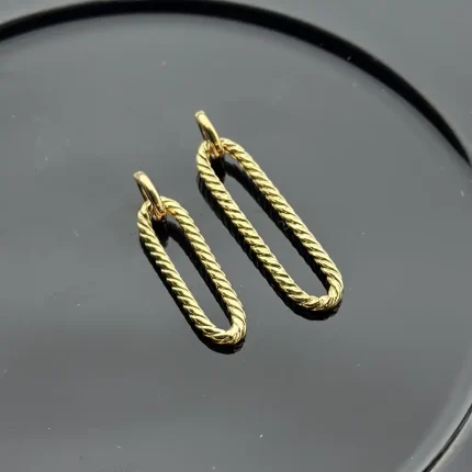 آویز طلای بیضی کد 34140
