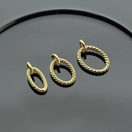 آویز طلای بیضی کد 34139