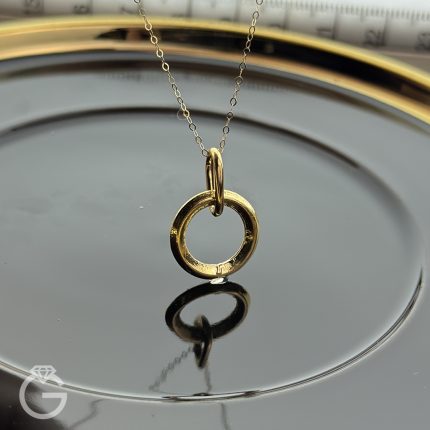 آویز طلای گرد ساده کد 33927
