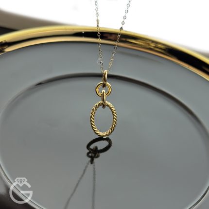 آویز طلای گرد زنجیری کد 33925