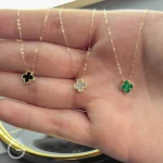 گردنبند طلای گل سنگی کد 34211